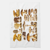 ヴィンテージの19世紀のきのこの変化のきのこのテンプレート キッチンタオル (縦)
