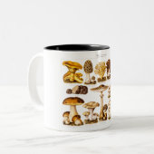 ヴィンテージの19世紀のきのこの変化のきのこのテンプレート ツートーンマグカップ (正面左)