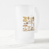 ヴィンテージの19世紀のきのこの変化のきのこのテンプレート フロストグラスビールジョッキ (正面右)