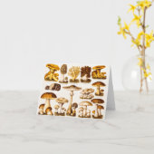 ヴィンテージの19世紀のきのこの変化のテンプレート カード (黄色い花)