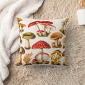 ヴィンテージの19世紀のきのこの変化のテンプレート クッション (ブランケット)