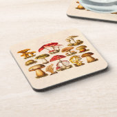 ヴィンテージの19世紀のきのこの変化の赤のきのこ コースター (左側)