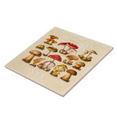 ヴィンテージの19世紀のきのこの変化の赤のきのこ タイル (側面)