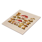 ヴィンテージの19世紀のきのこの変化の赤のきのこ タイル (側面)