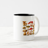 ヴィンテージの19世紀のきのこの変化の赤のきのこ ツートーンマグカップ (正面右)