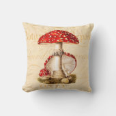 ヴィンテージの19世紀のきのこの赤のきのこのテンプレート クッション (正面)