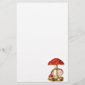ヴィンテージの19世紀のきのこの赤のきのこのテンプレート 便箋 (正面)