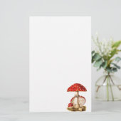 ヴィンテージの19世紀のきのこの赤のきのこのテンプレート 便箋 (スタンド正面)