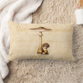 ヴィンテージの19世紀のきのこのAgricusのきのこのテンプレート ランバークッション (ブランケット)