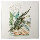 ヴィンテージの19世紀のわにワニのイラストレーション タイル (正面)