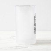 ヴィンテージの19世紀のアカシカのイラストレーションの雄鹿の雌ジカの子鹿 フロストグラスビールジョッキ (中央)