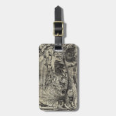 ヴィンテージの19世紀のアフリカ動物のイラストレーション動物 ラゲッジタグ (正面縦)