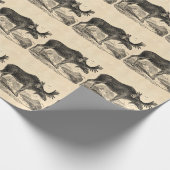 ヴィンテージの19世紀のアメリカのアメリカヘラジカのイラストレーションのテンプレート ラッピングペーパー (角)