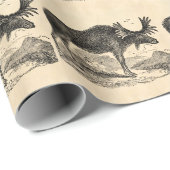 ヴィンテージの19世紀のアメリカのアメリカヘラジカのイラストレーションのテンプレート ラッピングペーパー (ロールコーナー)