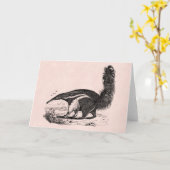 ヴィンテージの19世紀のアリクイのピンクのレトロの蟻の食べる人 カード (黄色い花)