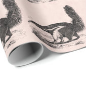 ヴィンテージの19世紀のアリクイのピンクのレトロの蟻の食べる人 ラッピングペーパー (ロールコーナー)