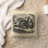 ヴィンテージの19世紀のウッドチャックのレトロのウッドチャックのテンプレート クッション (ブランケット)