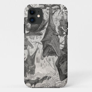 ヴィンテージの19世紀のオオコウモリのこうもりのレトロのテンプレート iPhone 11 ケース