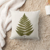 ヴィンテージの19世紀のオリーブ色のシダの葉のテンプレート クッション (ブランケット)