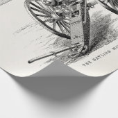 ヴィンテージの19世紀のガトリング砲の機関銃テンプレート ラッピングペーパー (角)