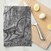 ヴィンテージの19世紀のクモザルのジャングル猿 キッチンタオル (四つ折り)