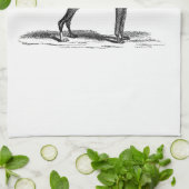 ヴィンテージの19世紀のグレイハウンド犬のイラストレーション-犬 キッチンタオル (折り畳み)