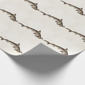 ヴィンテージの19世紀のシュモクザメの古いシュモクザメ ラッピングペーパー (角)