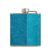 ヴィンテージの19世紀のタコのティール（緑がかった色）の水彩画の青 フラスク (裏面)