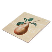 ヴィンテージの19世紀のナシのフルーツの枝w葉-ナシ タイル (側面)