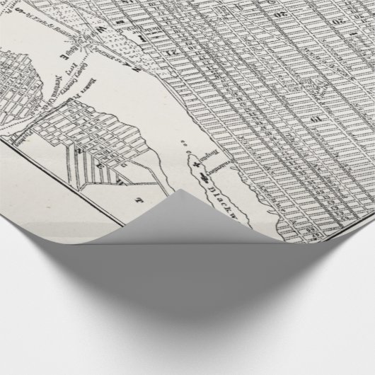 ヴィンテージの19世紀のニューヨークシティブルックリンの地図NYCの地図 ラッピングペーパー (角)