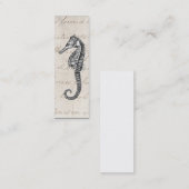 ヴィンテージの19世紀のハワイのタツノオトシゴのイラストレーション スキニー名刺 (正面/裏面)