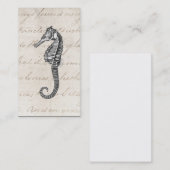 ヴィンテージの19世紀のハワイのタツノオトシゴのイラストレーション 名刺 (正面/裏面)