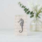 ヴィンテージの19世紀のハワイのタツノオトシゴのイラストレーション 名刺 (スタンド正面)