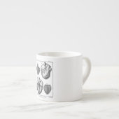 ヴィンテージの19世紀のハートのレトロの心臓解剖学のハート エスプレッソカップ (正面右)