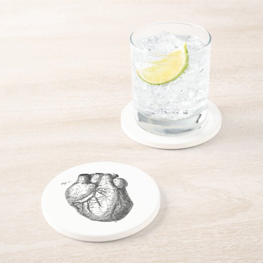 ヴィンテージの19世紀のハートのレトロの心臓解剖学のハート コースター (側面)