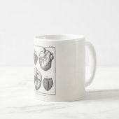 ヴィンテージの19世紀のハートのレトロの心臓解剖学のハート コーヒーマグカップ (正面右)