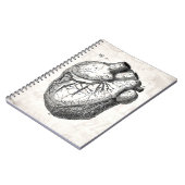 ヴィンテージの19世紀のハートのレトロの心臓解剖学のハート ノートブック (左側)