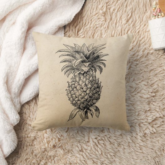 ヴィンテージの19世紀のパイナップルイラストレーションのパイナップル クッション (ブランケット)
