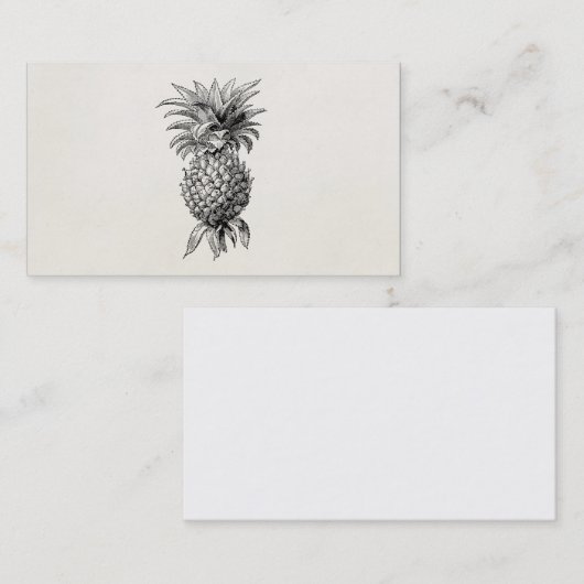 ヴィンテージの19世紀のパイナップルイラストレーションのパイナップル 名刺 (正面/裏面)