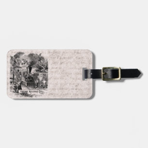 ヴィンテージの19世紀のパナマ運河の鉄道列車のテンプレート ラゲッジタグ