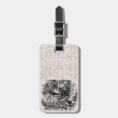 ヴィンテージの19世紀のパナマ運河の鉄道列車のテンプレート ラゲッジタグ (正面縦)