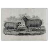 ヴィンテージの19世紀のヒツジの雌ヒツジのイラストレーションのレトロの農場 カッティングボード (正面)