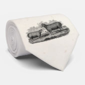 ヴィンテージの19世紀のヒツジの雌ヒツジのイラストレーションのレトロの農場 ネクタイ (ロール)