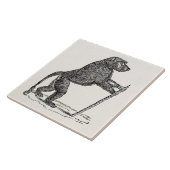 ヴィンテージの19世紀のヒヒの杖猿のヒヒ タイル (側面)