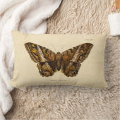 ヴィンテージの19世紀のブラウンの曖昧なガのテンプレートの蝶 ランバークッション (ブランケット)