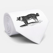 ヴィンテージの19世紀のボーダーコリー犬のイラストレーション ネクタイ (ロール)