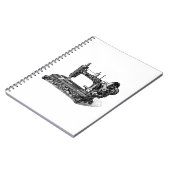 ヴィンテージの19世紀のミシンのイラストレーション ノートブック (左側)