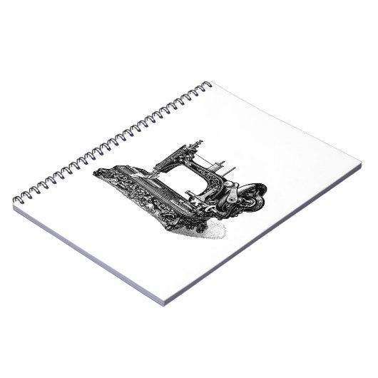 ヴィンテージの19世紀のミシンのイラストレーション ノートブック (左側)