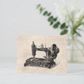 ヴィンテージの19世紀のミシンのイラストレーション ポストカード (スタンド正面)