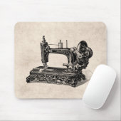 ヴィンテージの19世紀のミシンのイラストレーション マウスパッド (マウス)